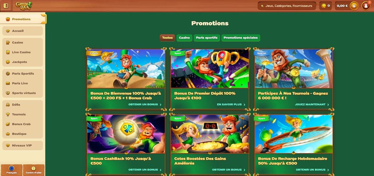 Promos GreenLuck Casino