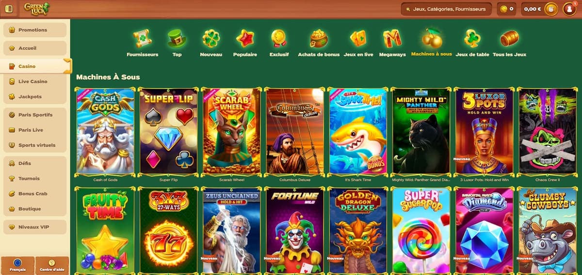 Slot machines GreenLuck Casino