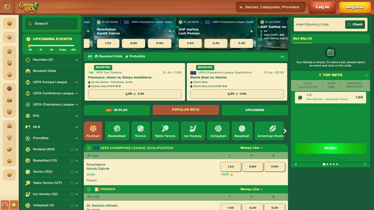 Sports betting GreenLuck Casino