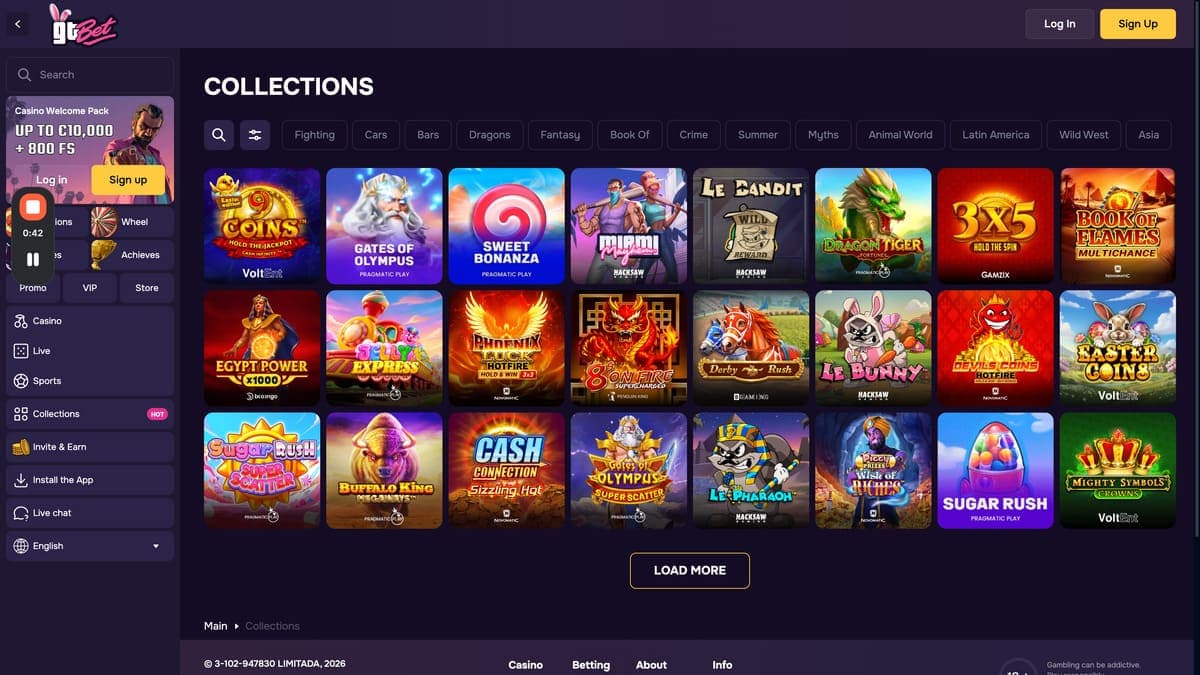 GTBet Casino Collections