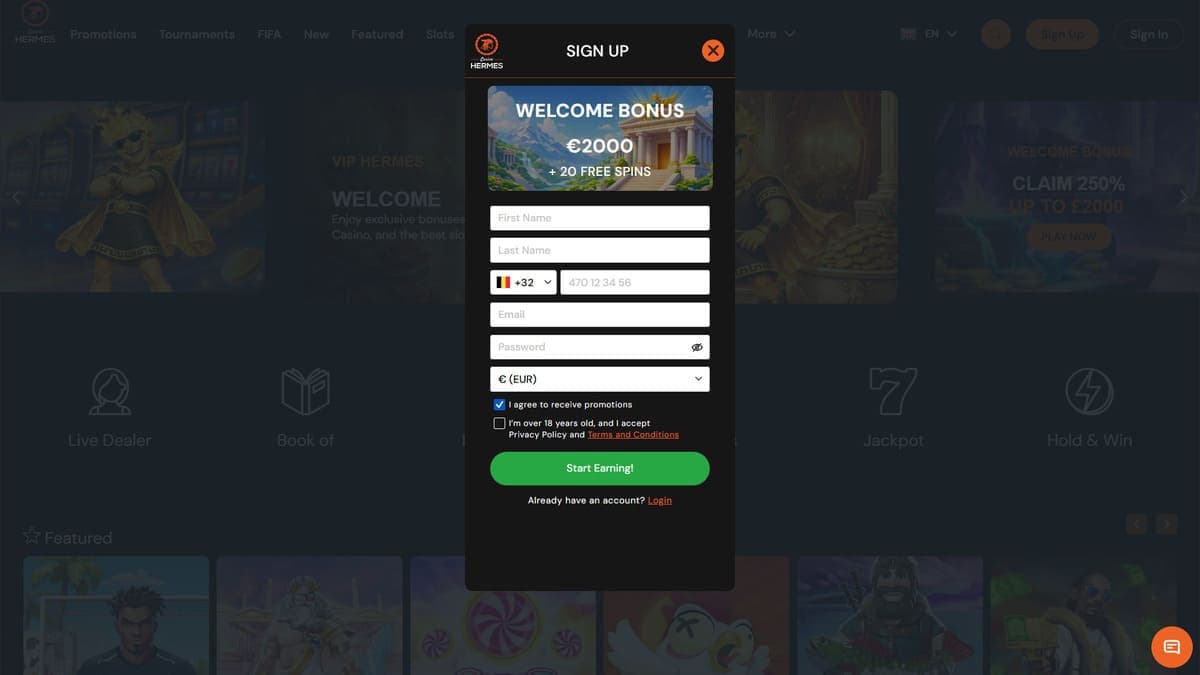 Sign up Hermès Casino