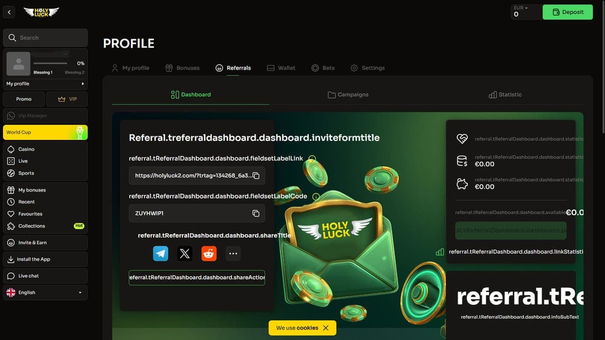 Referral Holyluck Casino