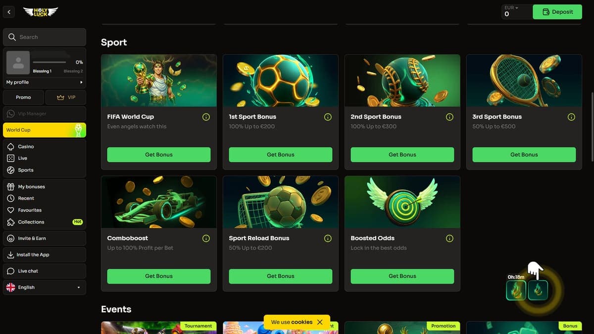 Welcome bonus Holyluck Casino