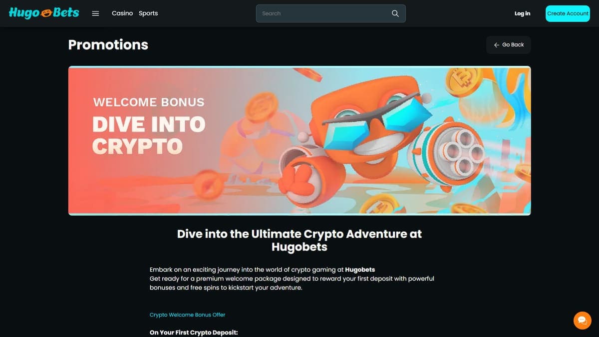 Crypto bonus Hugo Bets Casino
