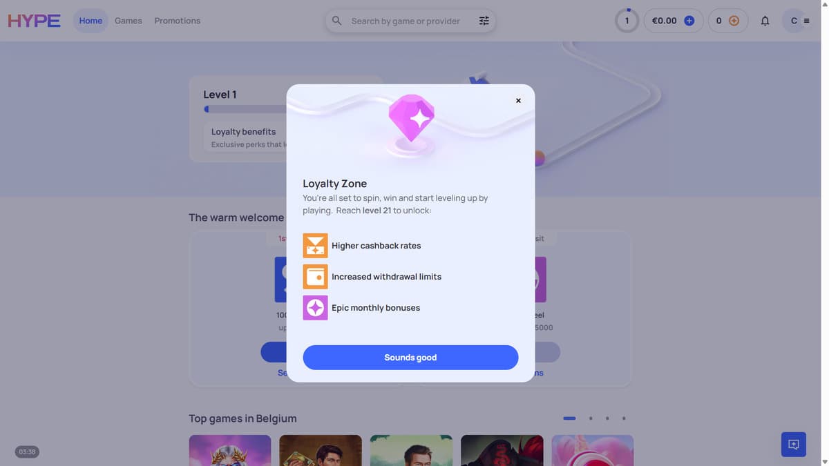 Loyalty zone Hype Kasino Casino
