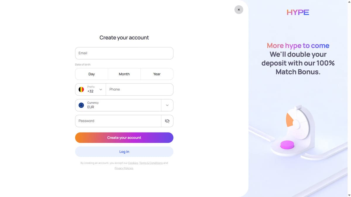 Sign up Hype Kasino Casino