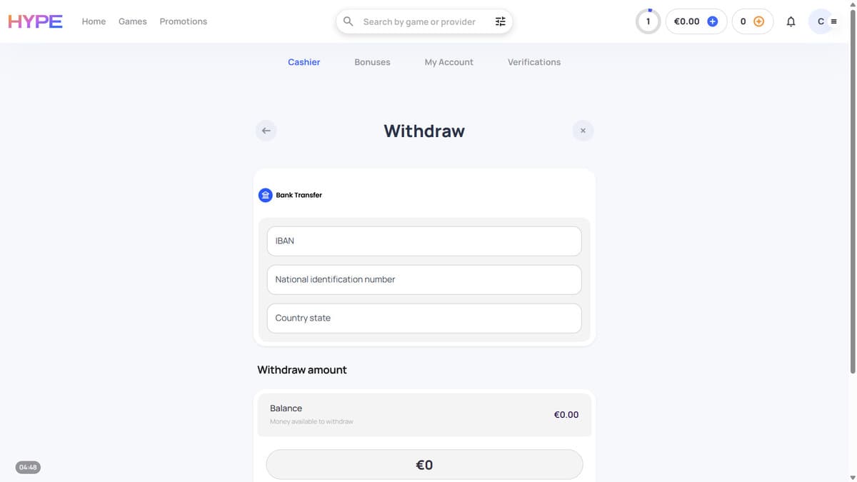 Withdraw Hype Kasino Casino
