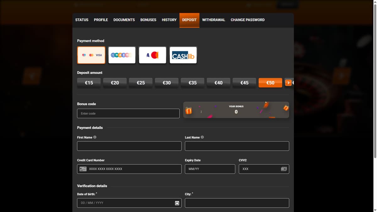 Deposit i24Slots Casino