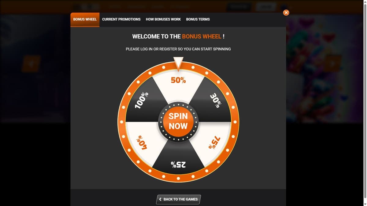 Bonus wheel i24Slots Casino