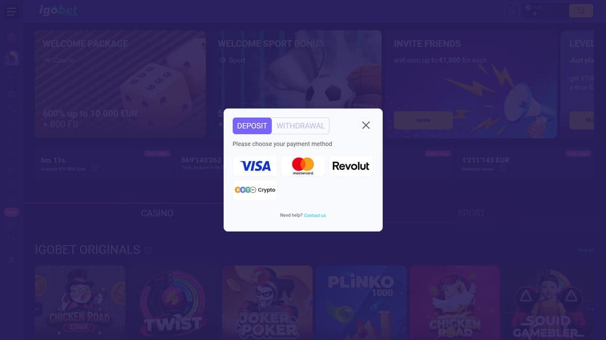 Deposit Igobet Casino