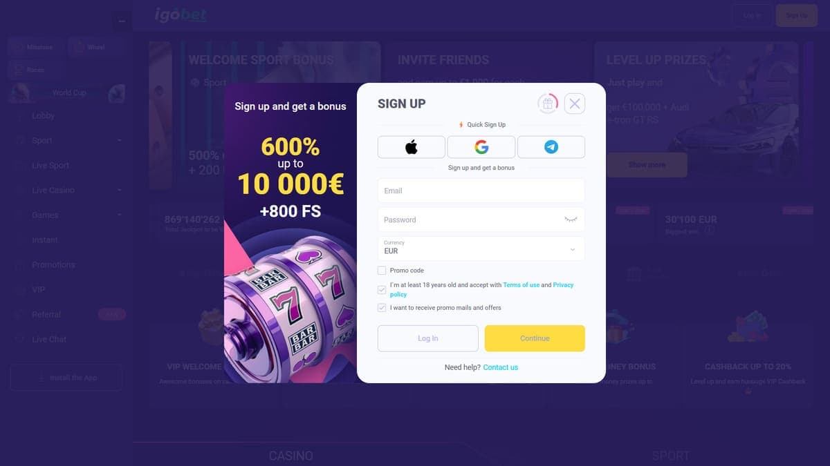 Registration Igobet Casino