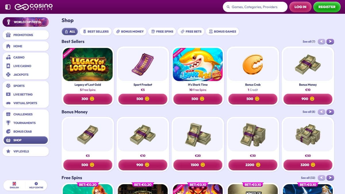Shop Infinity casino