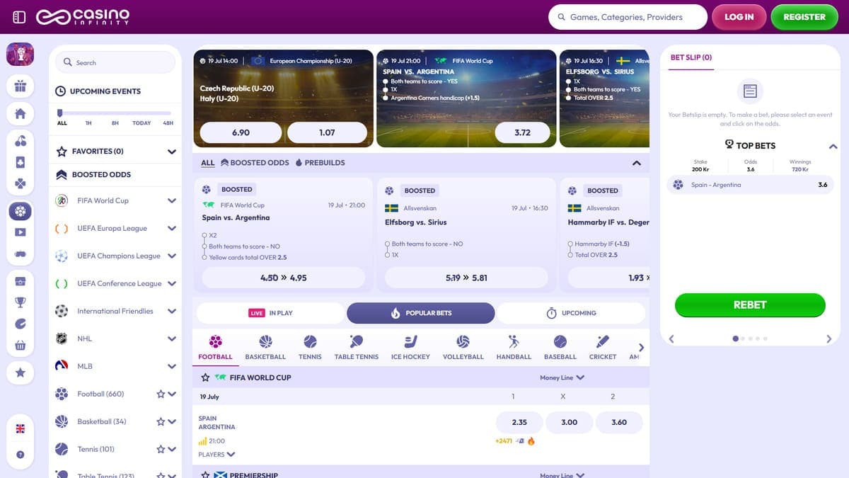 Sports betting Casino Infinity