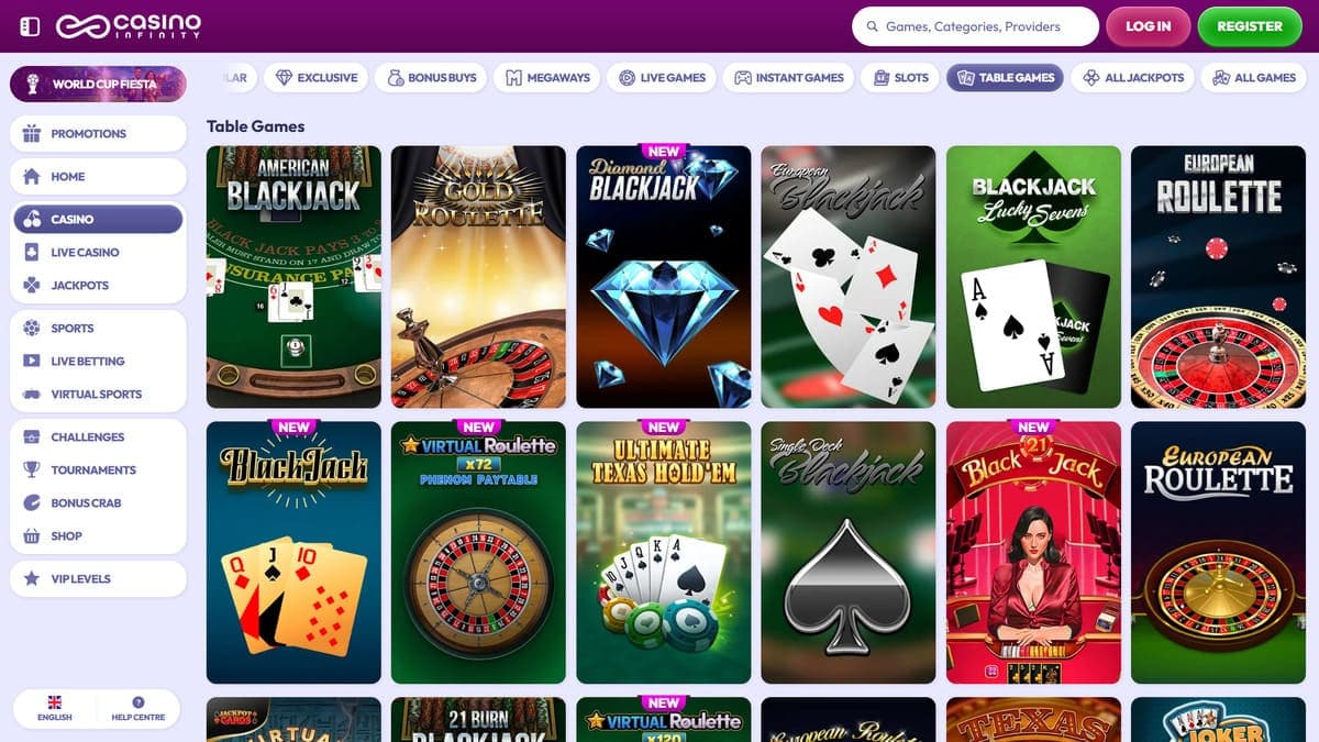 Table games Casino Infinity