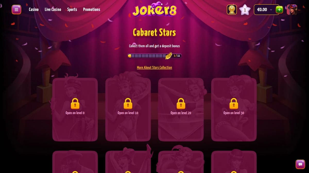 Cabaret stars Joker8 Casino