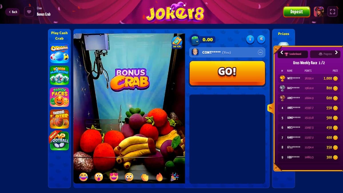 Bonus crab Joker8 Casino