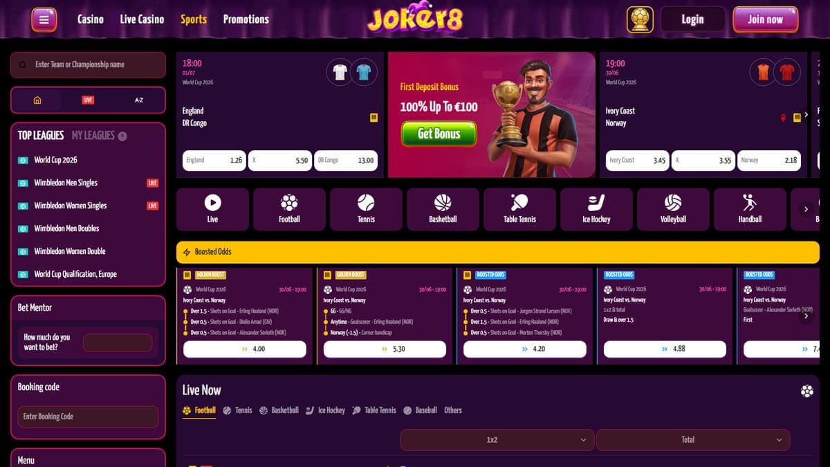 Sports betting Joker8 Casino