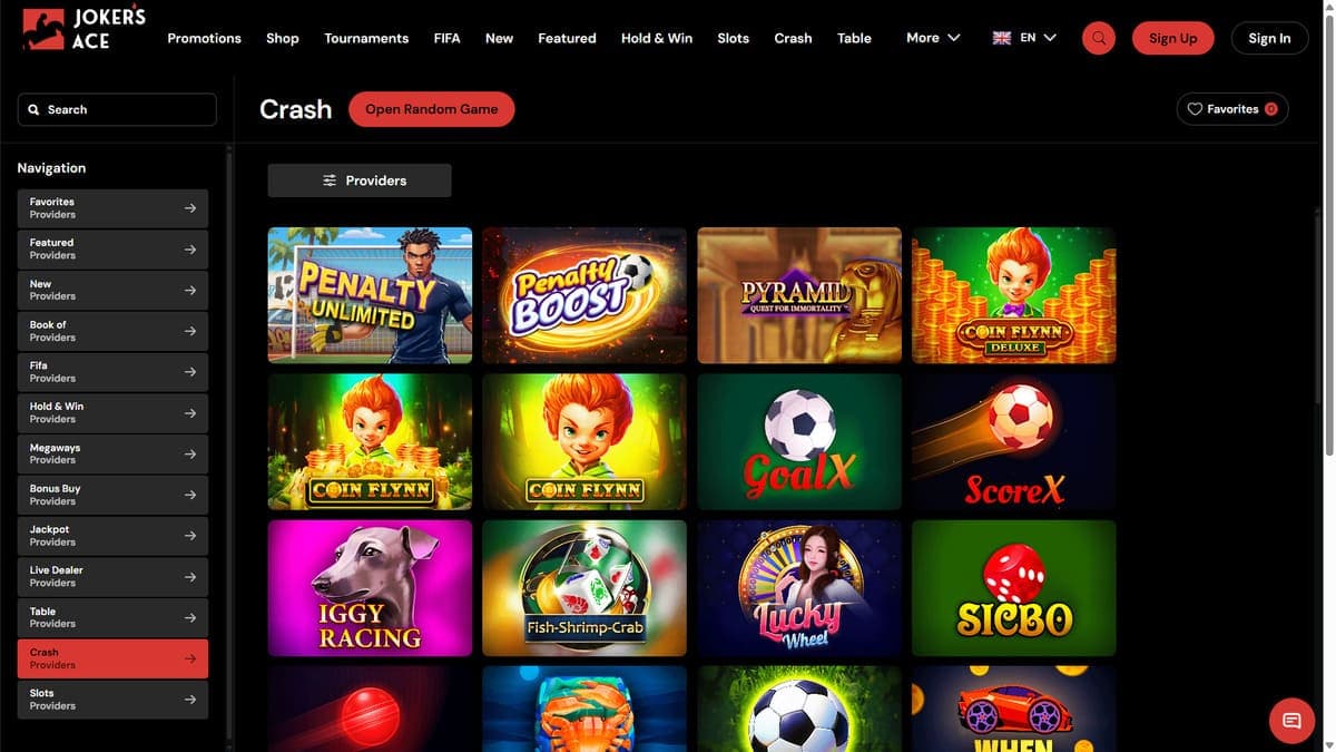 Crash Games Jokers Ace Casino