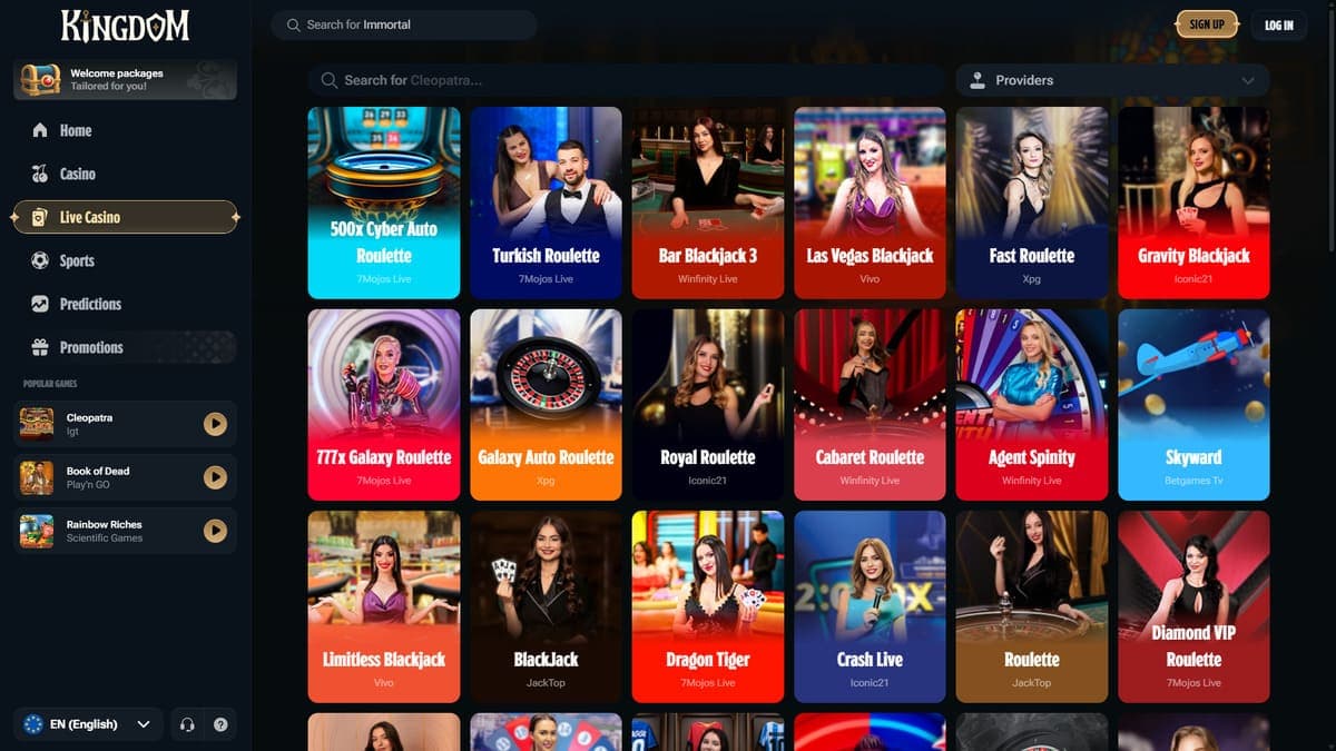 Live casino Kingdom Casino