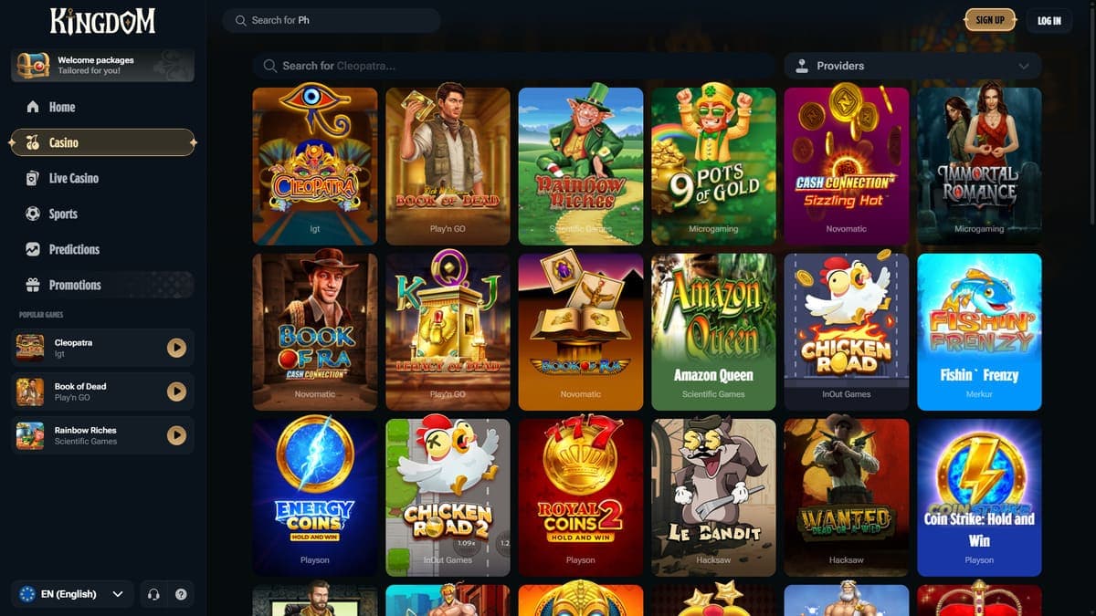 Game library Kingdom Casino