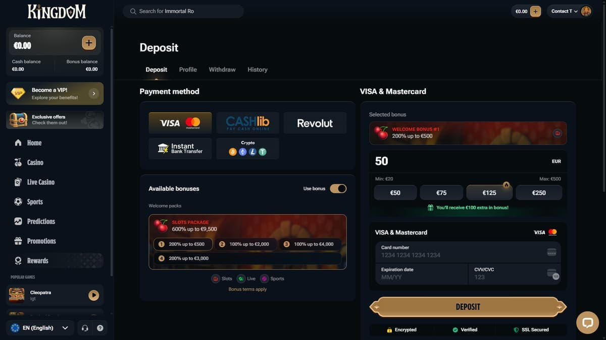 Deposit Kingdom Casino