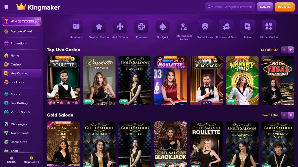 Live Kingmaker Casino