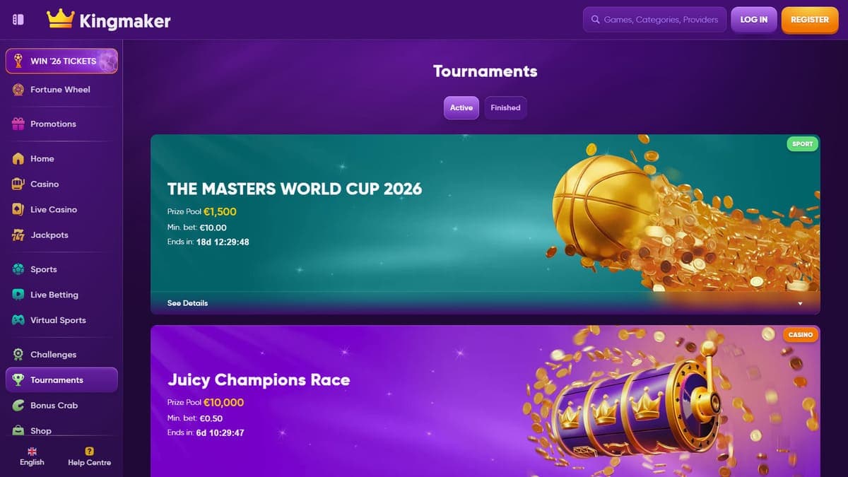 Tournaments Kingmaker Casino