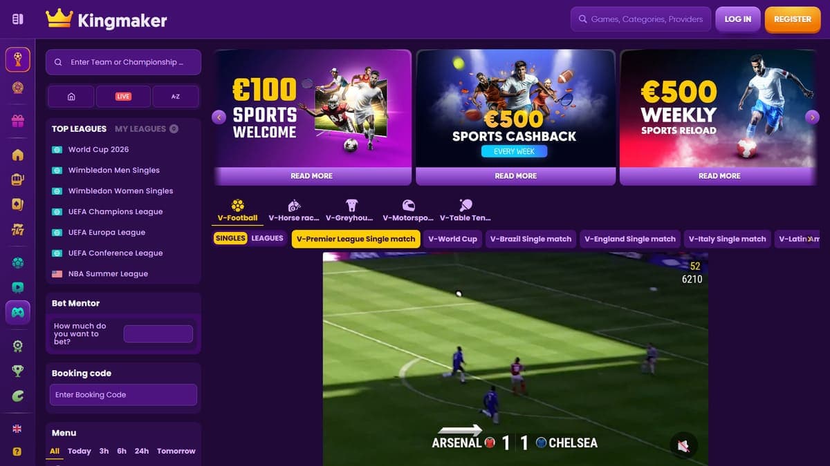 Virtual sports Kingmaker Casino