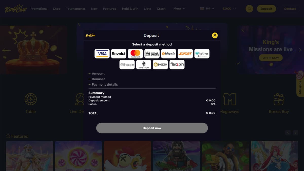 Deposit Kings Chip Casino