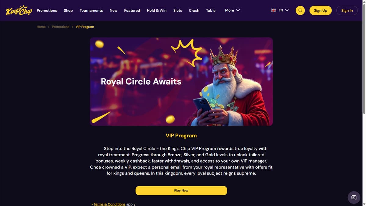 VIP programme Kings Chip Casino