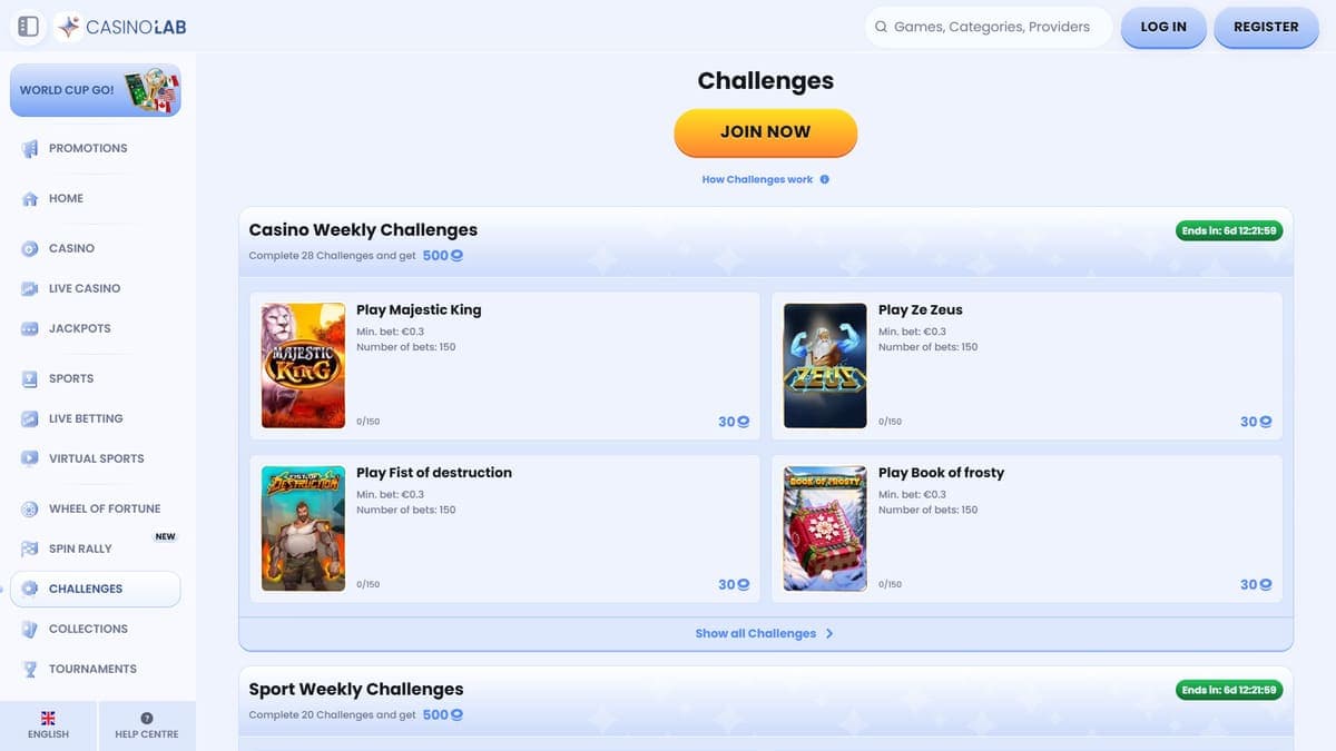 Challenges CasinoLab Casino