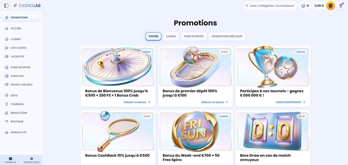 Promos CasinoLab Casino