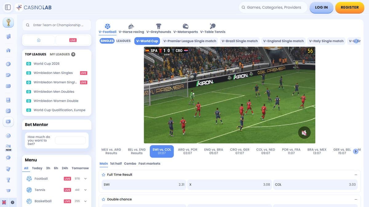 Virtual sports CasinoLab Casino