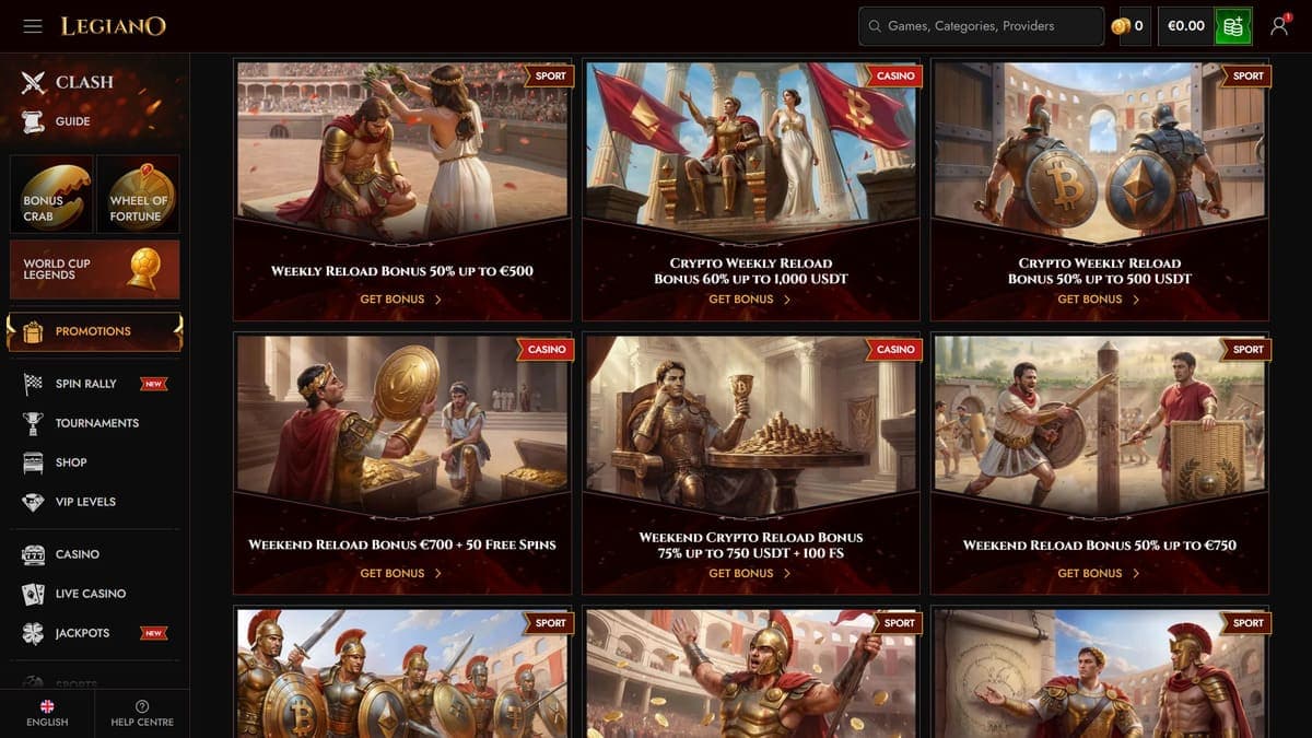 Other bonuses Legiano Casino
