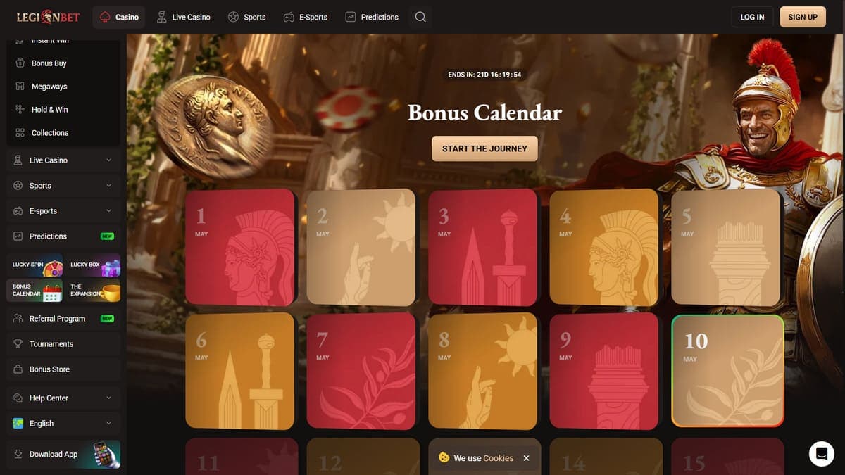 Bonus calendar LegionBet Casino