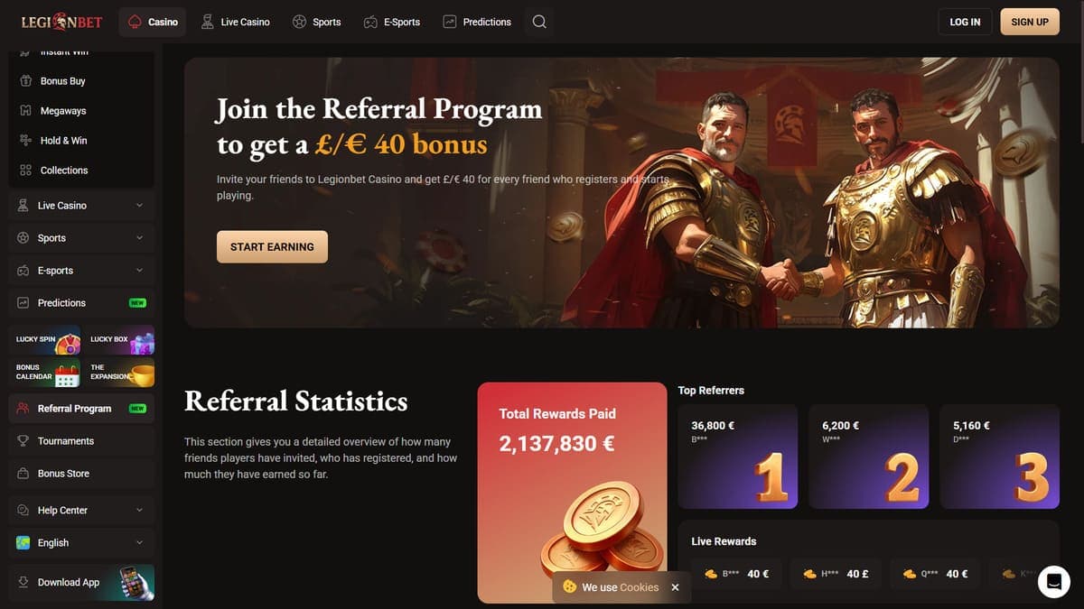 Referral LegionBet Casino