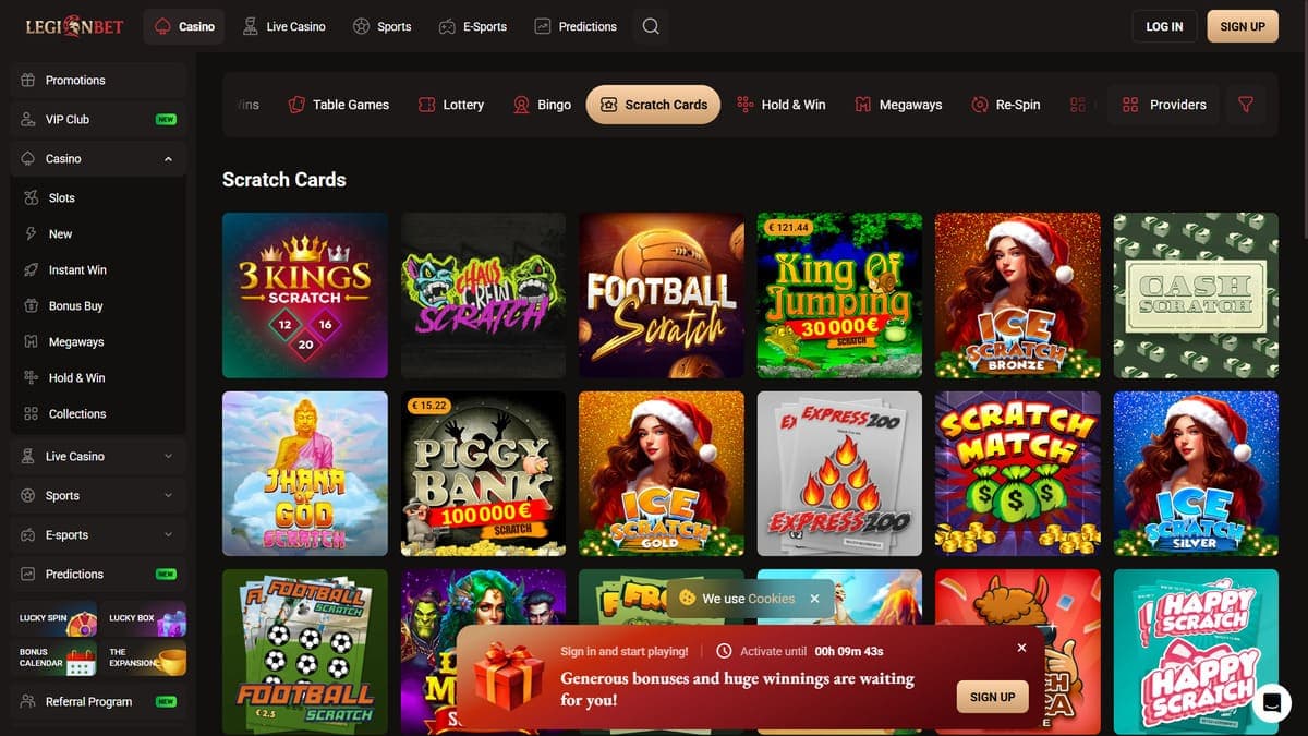 Scratch cards LegionBet Casino