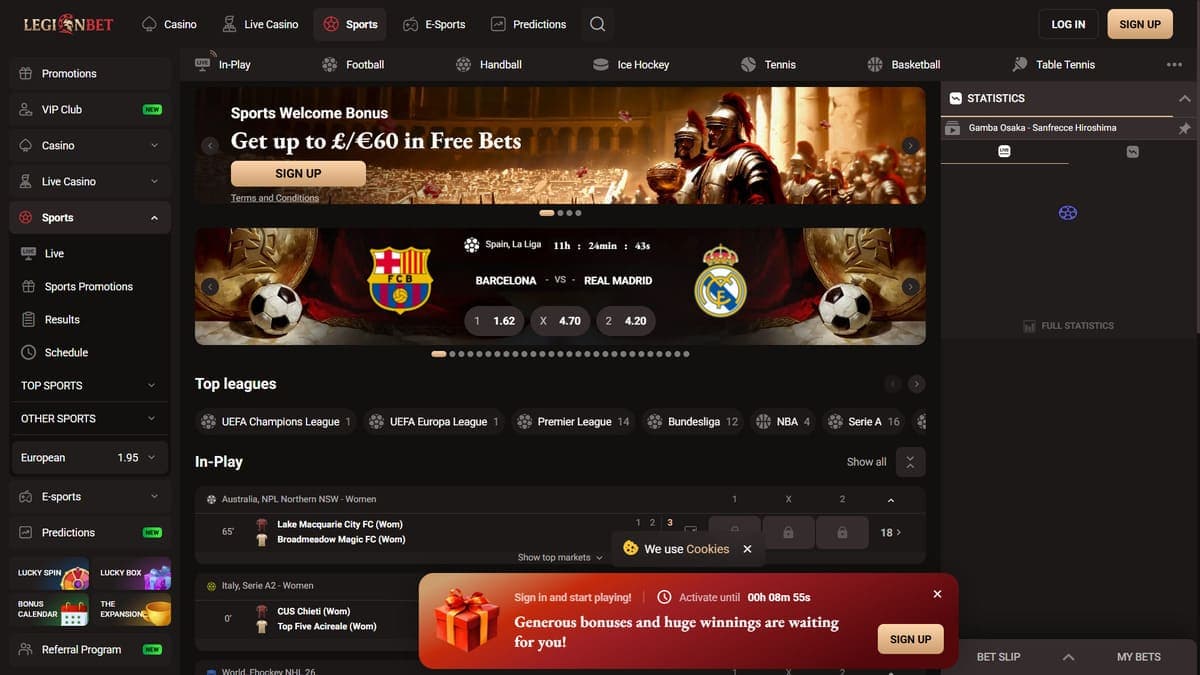 Sports betting LegionBet Casino