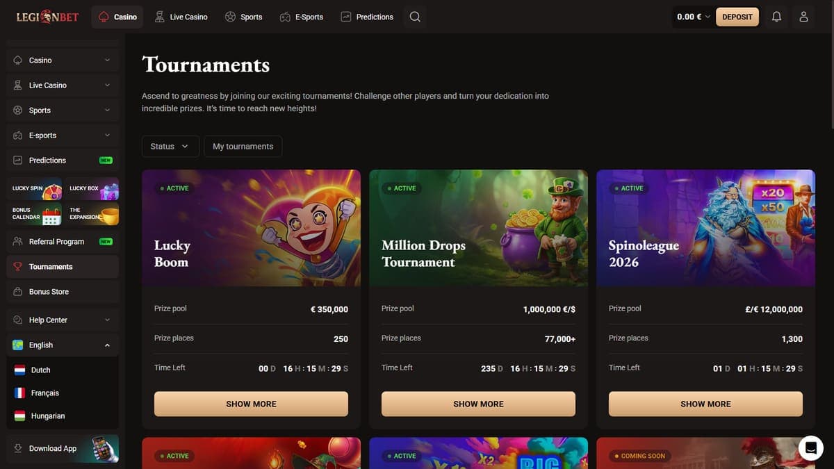 Tournaments LegionBet Casino