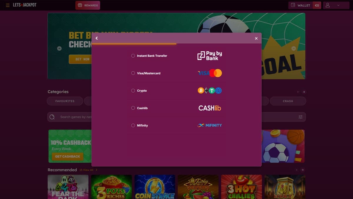 Deposit Let's Jackpot Casino