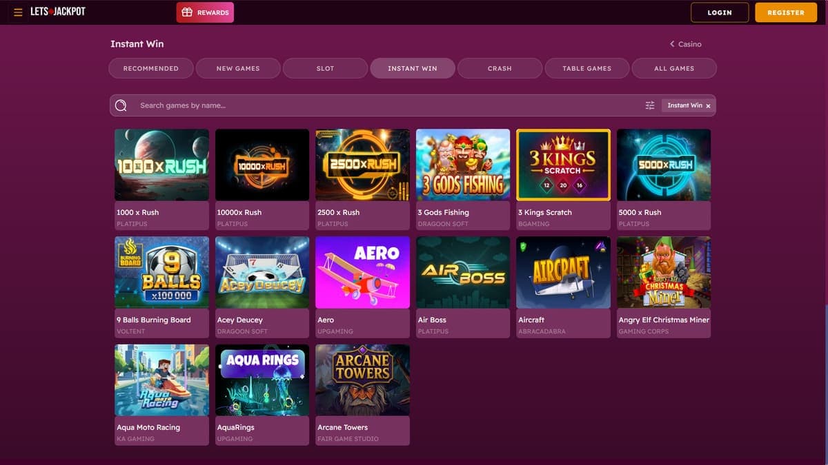 Instant win Let's Jackpot Casino