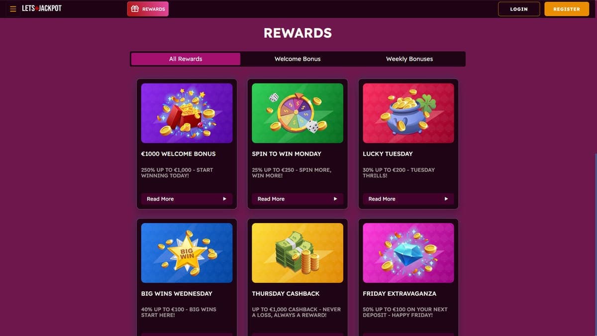 Rewards Let's Jackpot Casino