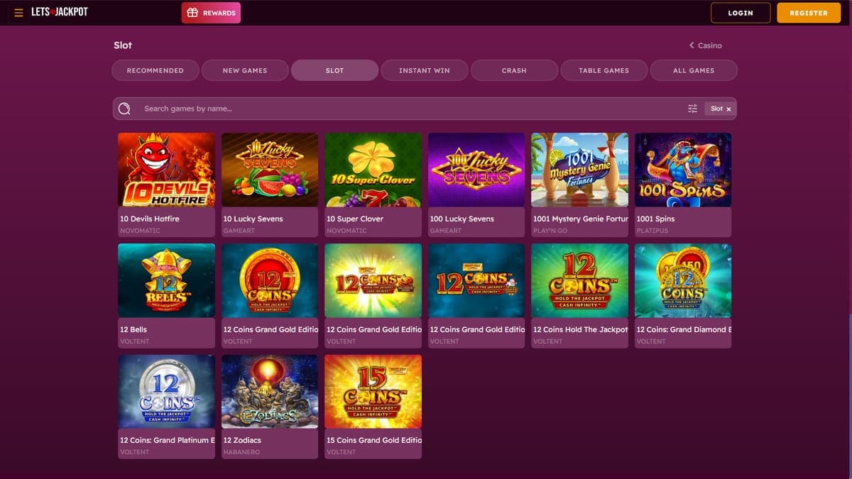 Slot machines Let's Jackpot Casino
