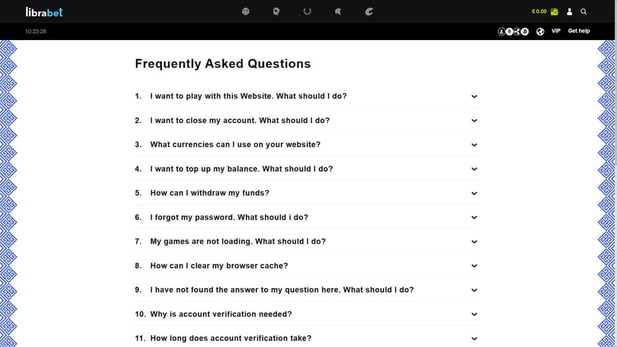 FAQ LibraBet Casino