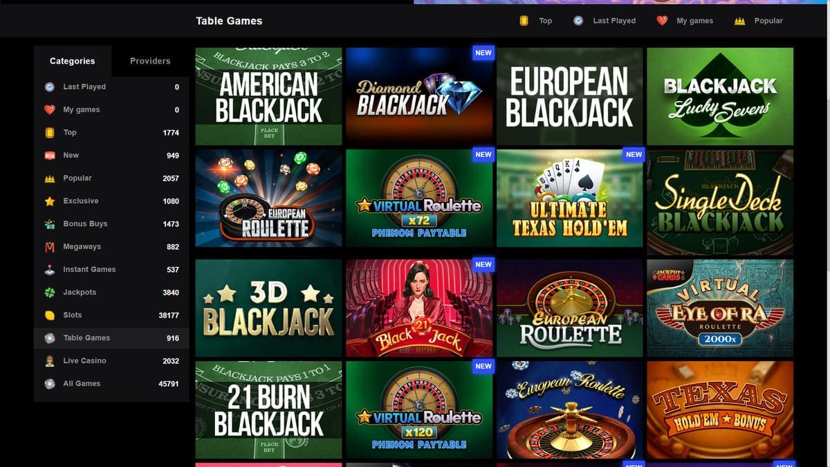 Table games LibraBet Casino