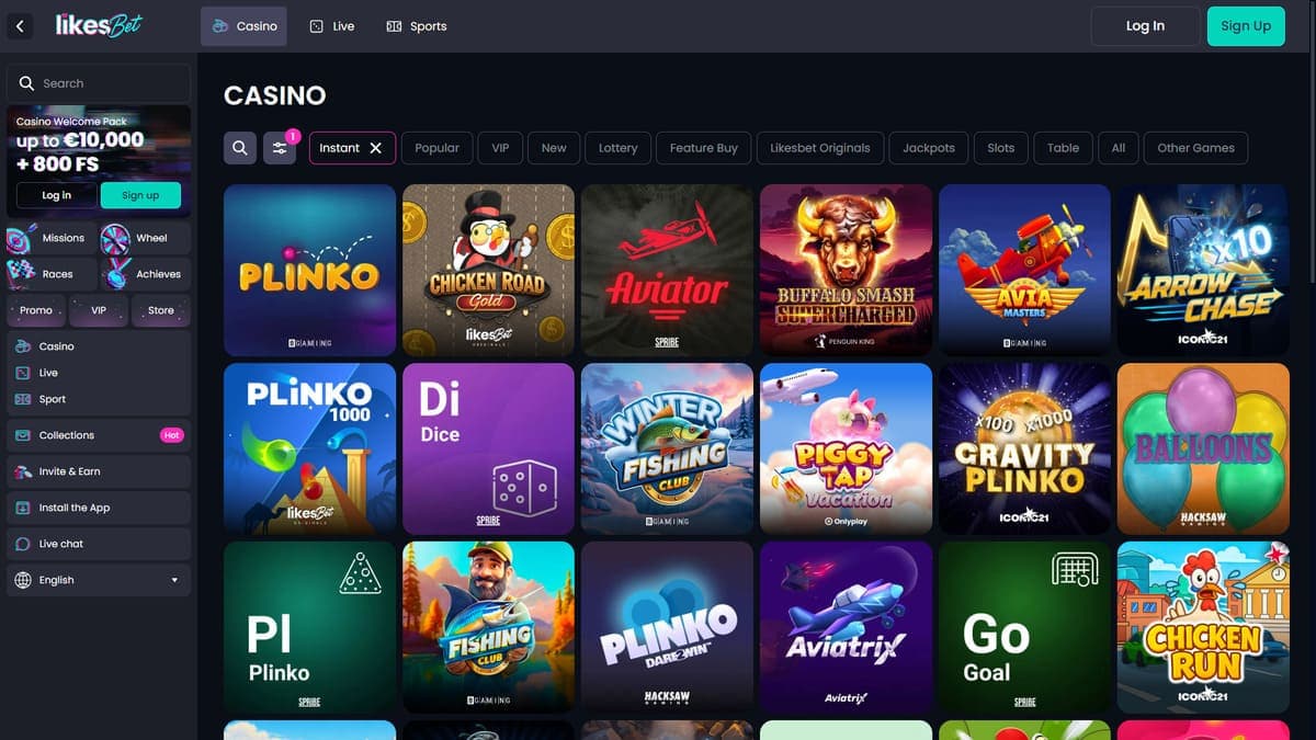 Mini games Likes.Bet Casino