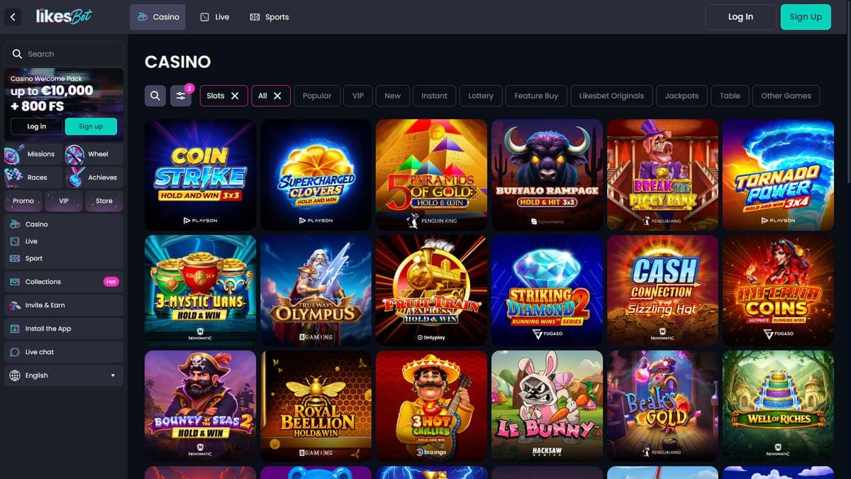 Slot machines Likes.Bet Casino
