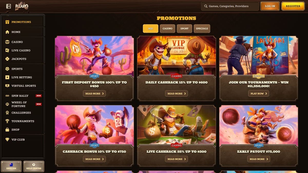 All promotions Lizaro Casino