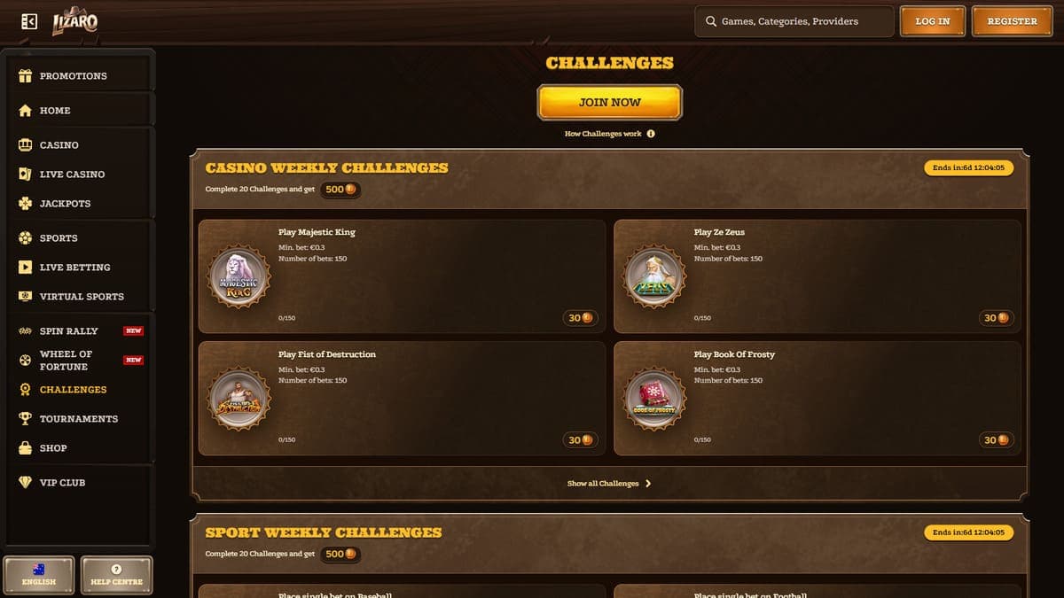 Challenge Lizaro Casino