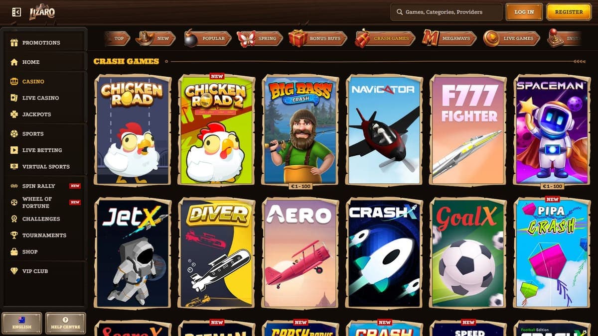 Mini games Lizaro Casino